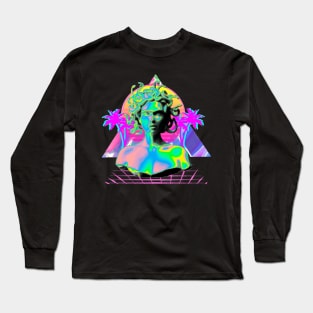 vaporwave medusa Long Sleeve T-Shirt